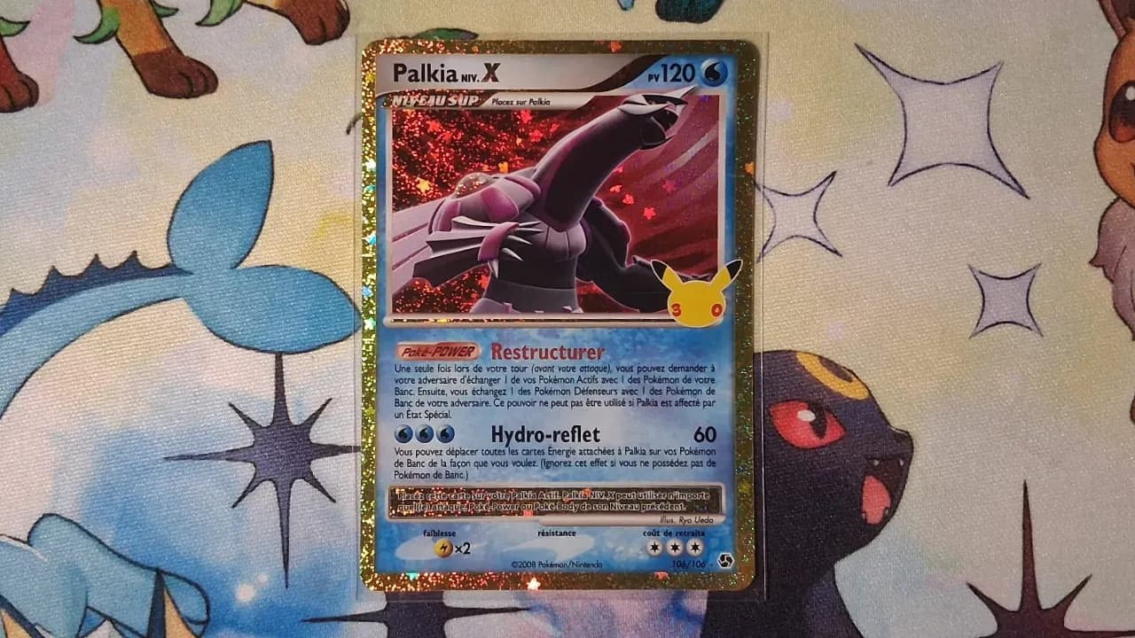 Carte Pokémon 30 ans Reprint de Palkia Niv.X 106/106 - FR