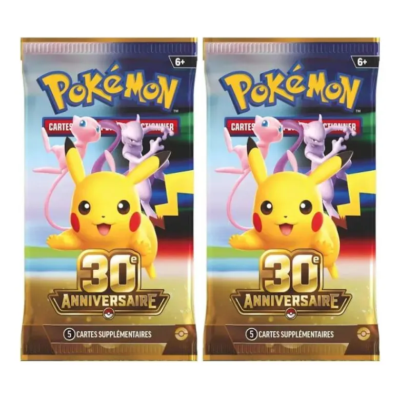 LOT DE 2 BOOSTERS POKÉMON 30 ANS 30C - FR